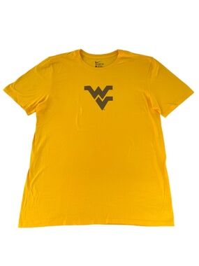 Nike West Virginia Mountaineers T-Shirt Men’s L Yellow Athletic NWOT